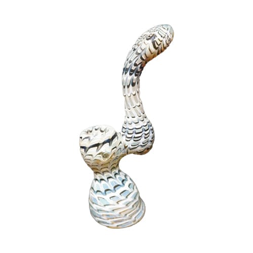 Himalayan Creation Alternatives Black & White Handmade Glass Bubbler