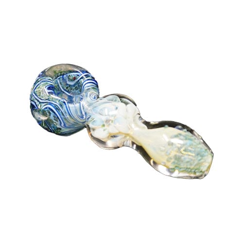 Himalayan Creation Alternatives Blue & White Handmade Glass Hand Pipe