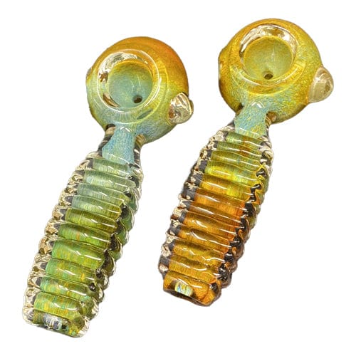 Himalayan Creation Alternatives Brown & Blue Handmade Glass Hand Pipe
