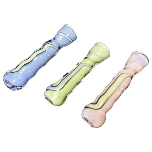 Himalayan Creation Alternatives Colored Handmade Glass Chillum w/ Stripe