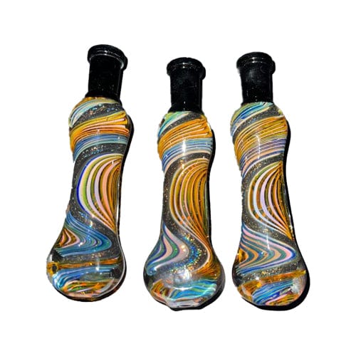 Himalayan Creation Alternatives Colored Wig-Wag Handmade Glass Nectar Collector w/ Dichro Accents