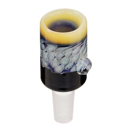 Himalayan Creation Alternatives Handmade 14mm Glass Bowl Piece w/ Color Blocking & Inlay