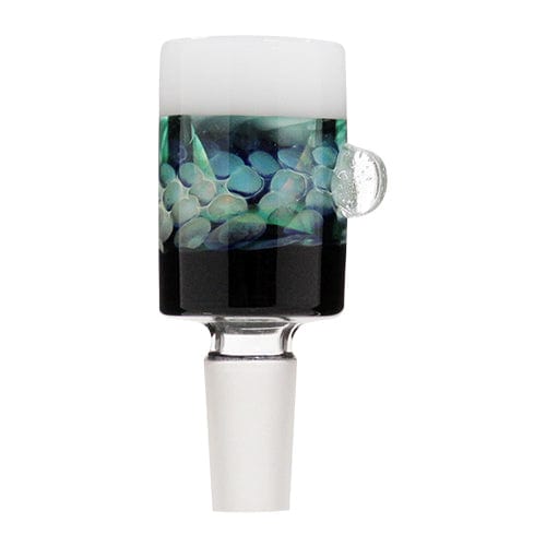 Himalayan Creation Alternatives Handmade 14mm Glass Bowl Piece w/ Color Blocking & Inlay