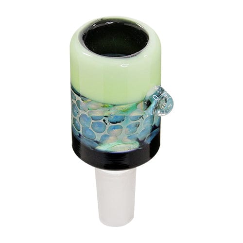 Himalayan Creation Alternatives Handmade 14mm Glass Bowl Piece w/ Color Blocking & Inlay