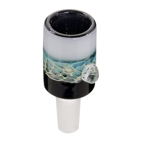 Himalayan Creation Alternatives Handmade 14mm Glass Bowl Piece w/ Color Blocking & Inlay