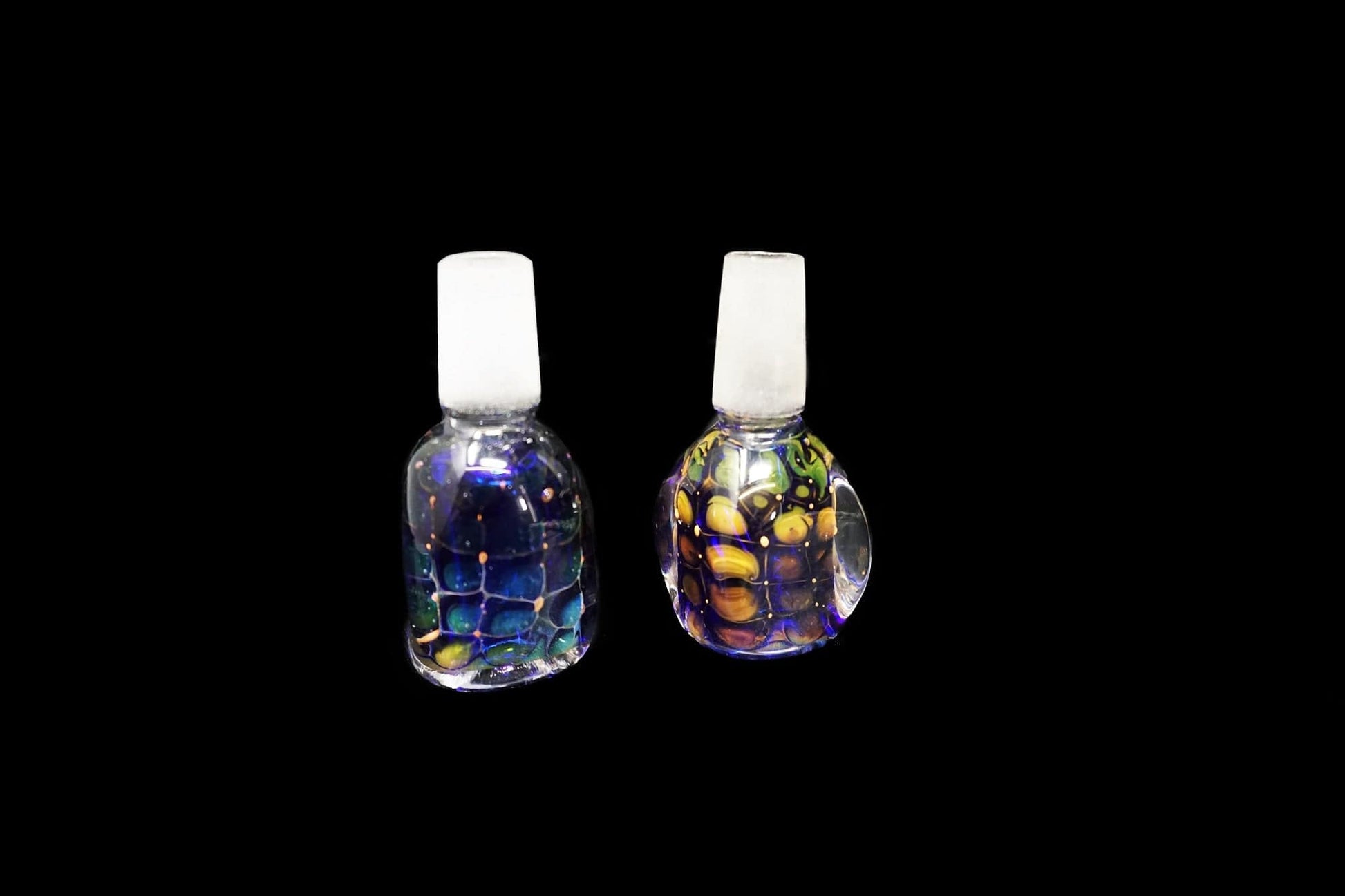 Himalayan Creation Alternatives Handmade 14mm Glass Bowl Piece w/ Fumed Gold Accents