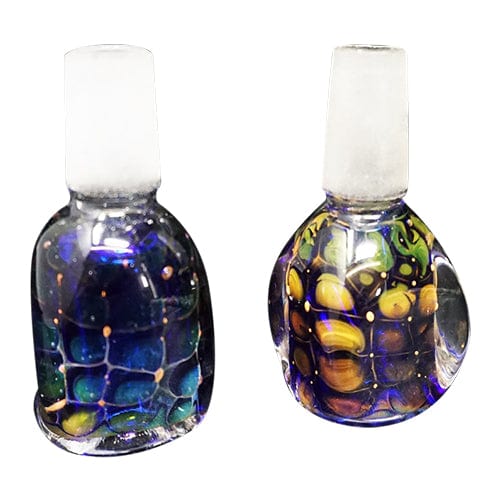 Himalayan Creation Alternatives Handmade 14mm Glass Bowl Piece w/ Fumed Gold Accents