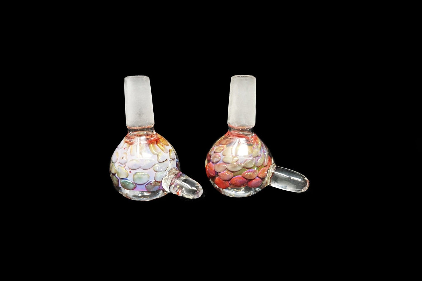 Himalayan Creation Alternatives Handmade 14mm Glass Bowl Piece w/ Maroon & Gold Accents