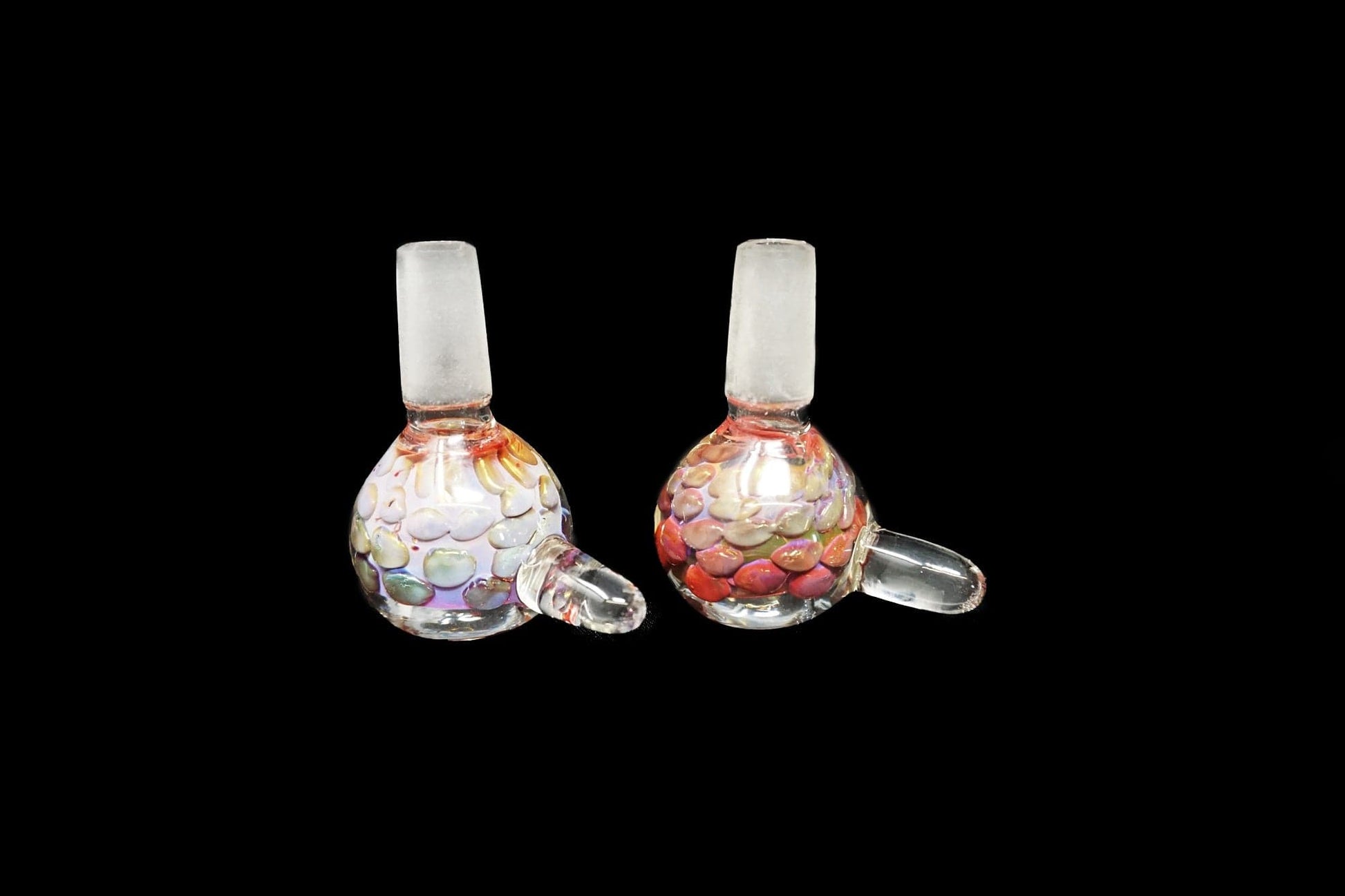 Himalayan Creation Alternatives Handmade 14mm Glass Bowl Piece w/ Maroon & Gold Accents