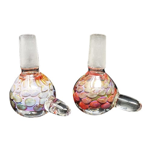 Himalayan Creation Alternatives Handmade 14mm Glass Bowl Piece w/ Maroon & Gold Accents