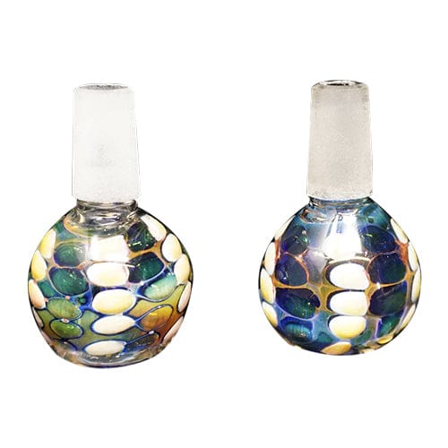 Himalayan Creation Alternatives Handmade 14mm Glass Bowl Piece w/ Multi-Color Fumed Accents