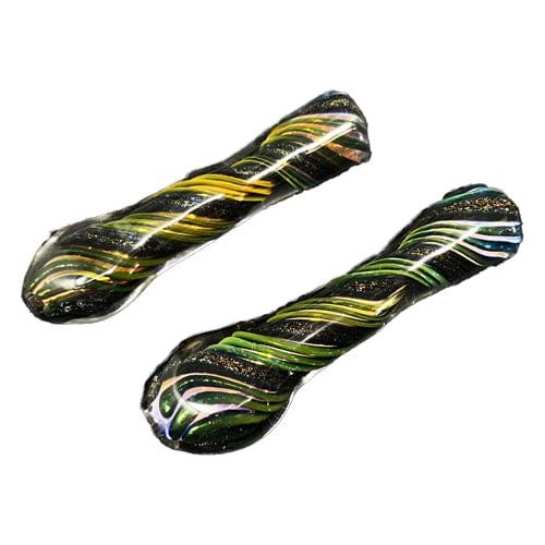 Himalayan Creation Alternatives Handmade Glass Chillum w/ Dichro Sprial Accents