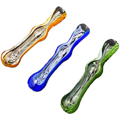 Himalayan Creation Alternatives Handmade Glass Chillum w/ Swirled Accents