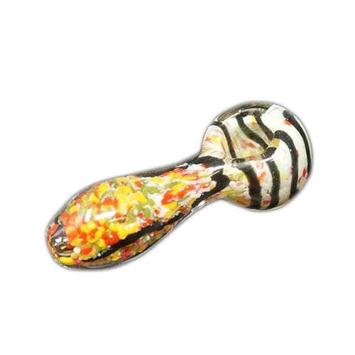 Himalayan Creation Alternatives Handmade Glass Hand Pipe w/ Stripe Accents