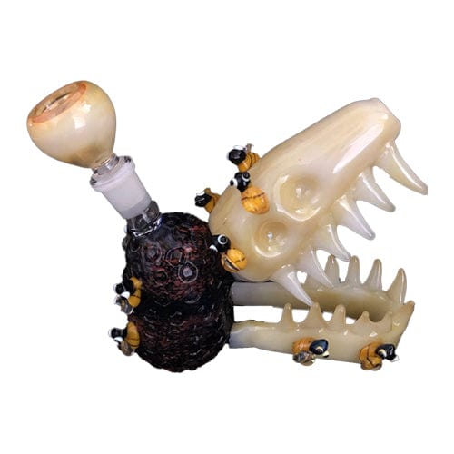 Himalayan Creation Alternatives Heady Handmade Glass T-Rex Bong w/ Honeybee Accents