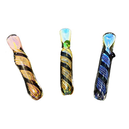 Himalayan Creation Alternatives Multi-Color Fumed Handmade Glass Chillum w/ Swirls