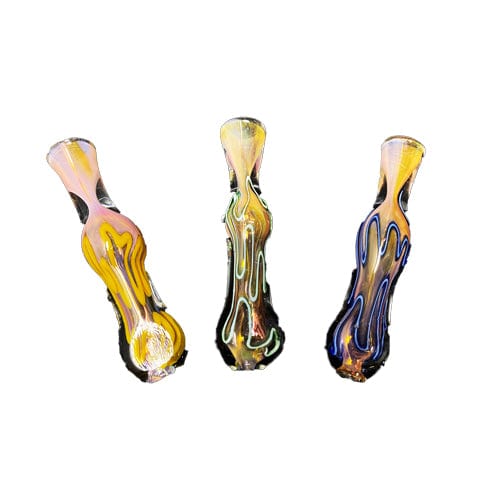 Himalayan Creation Alternatives Multi-Color Handmade Glass Chillum w/ Dichro & Fumed Accents