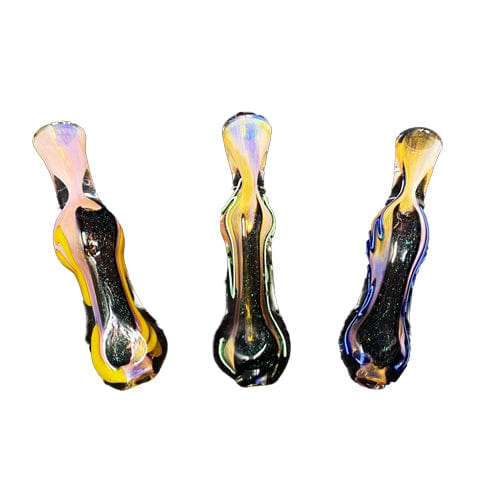Himalayan Creation Alternatives Multi-Color Handmade Glass Chillum w/ Dichro & Fumed Accents