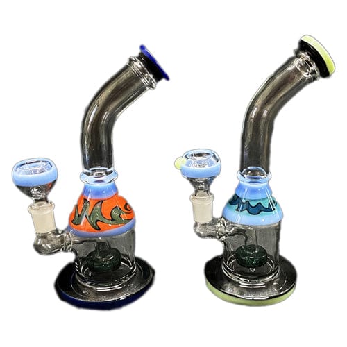 Himalayan Creation Alternatives Style 2 8.5" Colored Handmade Glass Bong w/ Mini Showerhead Perc