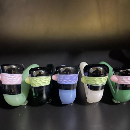 Himalayan Creation Alternatives Tri-Color Blocked Color-Blocked Handmade Glass Sherlock Pipe