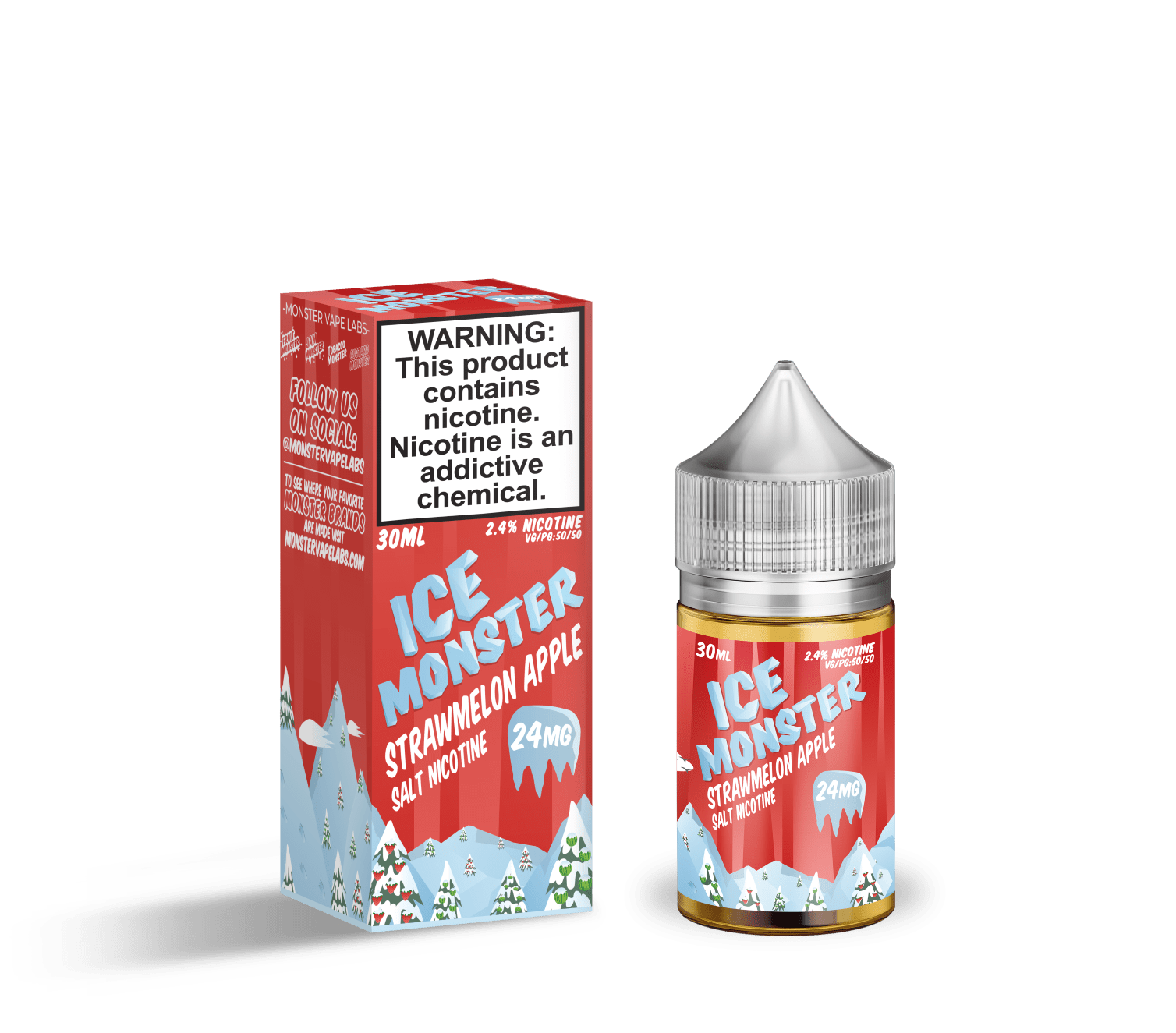 Monster Vape Labs Juice ICE Monster Salts Strawmelon Apple 30ml Nic Salt Vape Juice