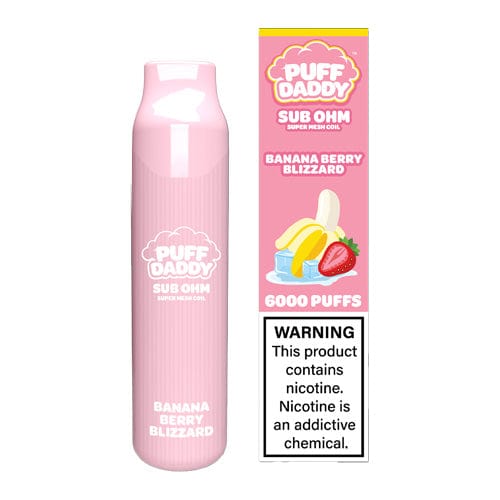 Puff Daddy Disposable Vape Banana Berry Blizzard Puff Daddy Sub-Ohm Disposable Vape (5%, 6000 Puffs)