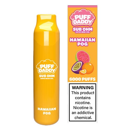 Puff Daddy Disposable Vape Hawaiian POG Puff Daddy Sub-Ohm Disposable Vape (5%, 6000 Puffs)