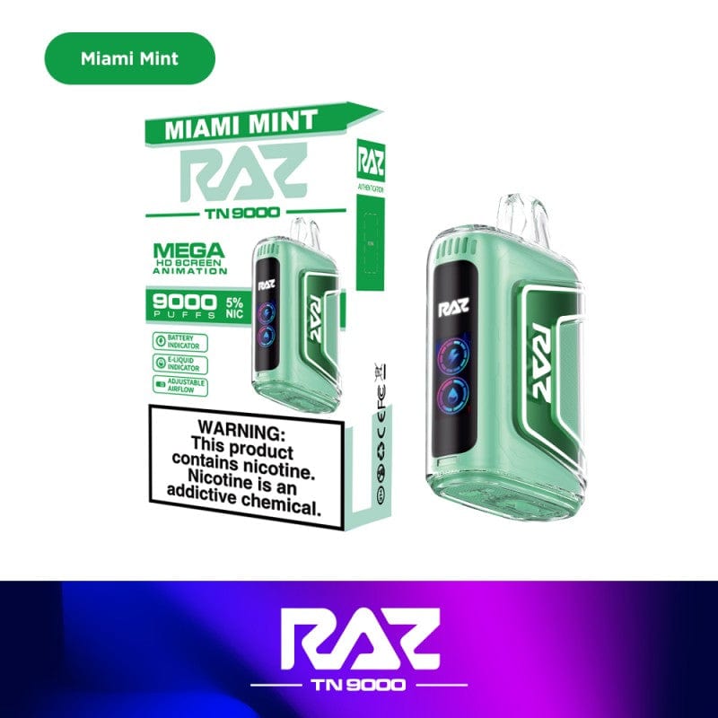 RAZ Disposable Vape Miami Mint RAZ 2 TN9000 Disposable Vape (5%, 9000 Puffs)