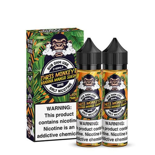 Thr33 Monkeyz Twin Pack Banana Mango Slush 2x60ml Vape Juice
