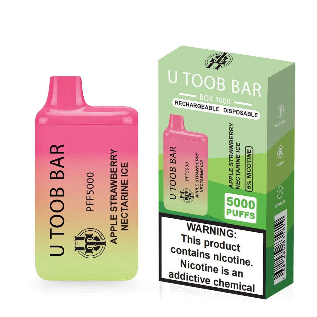U TooB 100 Disposable Vape Apple Strawberry Nectarine Ice U Toob Bar Disposable Vape (5%, 5000 Puffs)