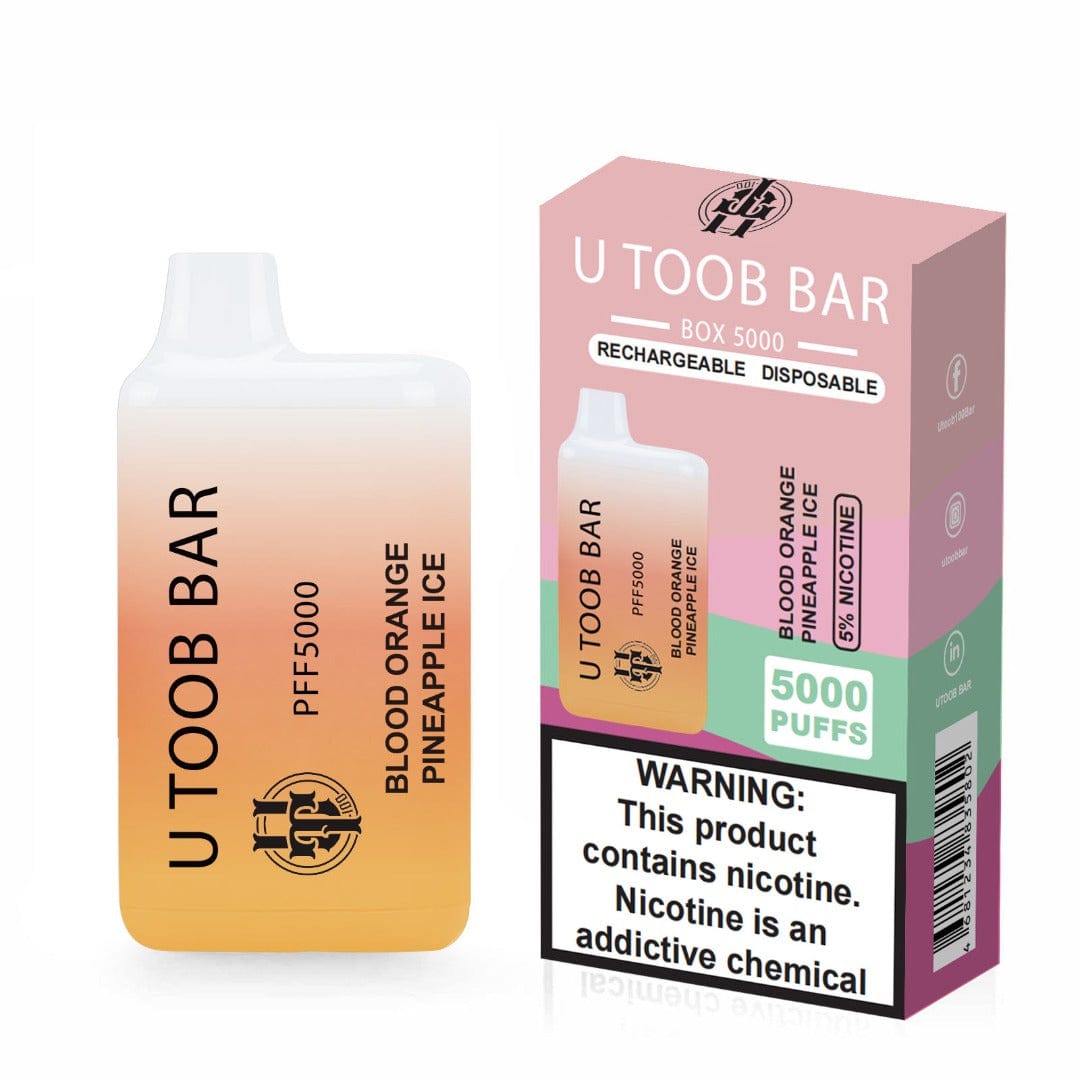 U TooB 100 Disposable Vape Blood Orange Pineapple Ice U Toob Bar Disposable Vape (5%, 5000 Puffs)