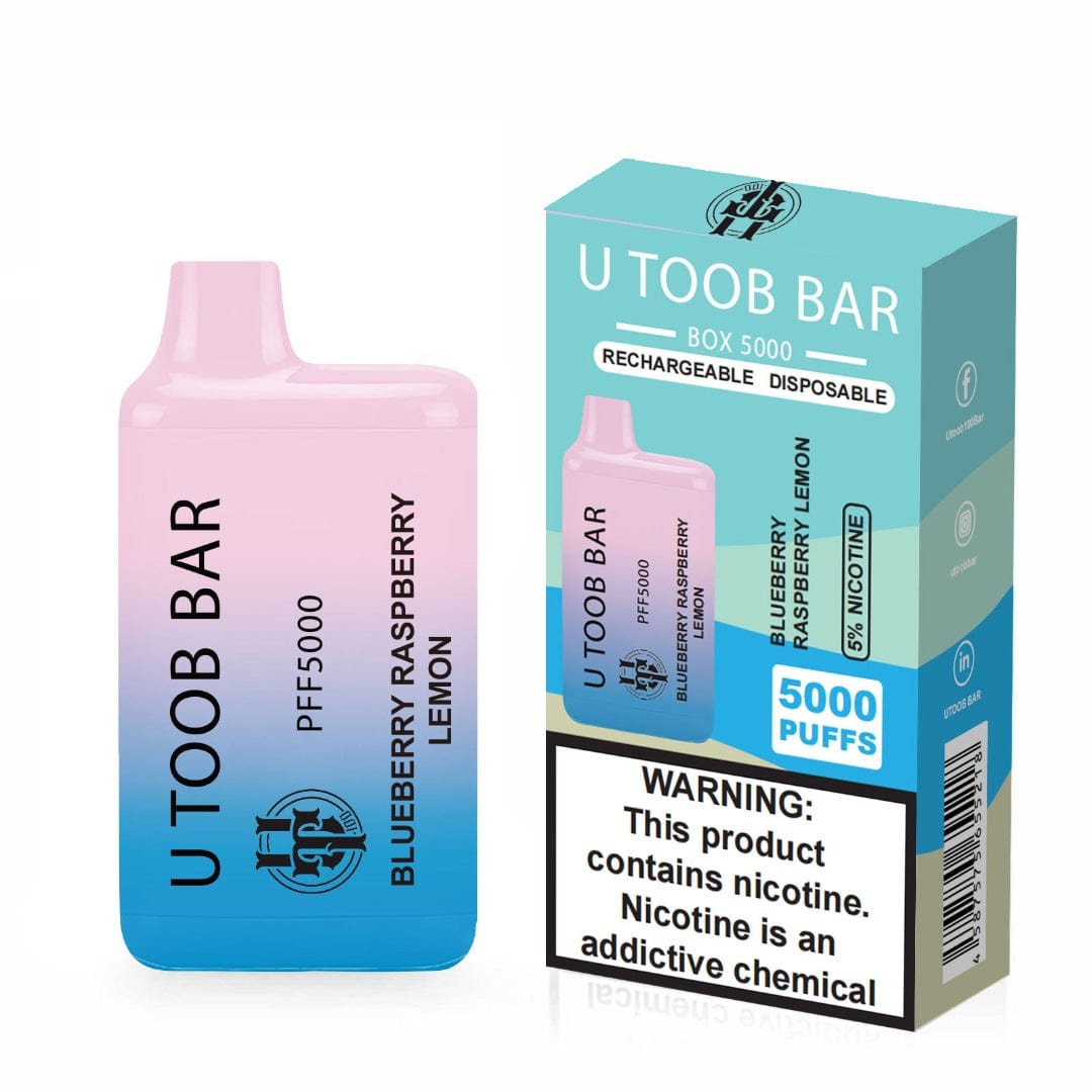 U TooB 100 Disposable Vape Blueberry Raspberry Lemon U Toob Bar Disposable Vape (5%, 5000 Puffs)