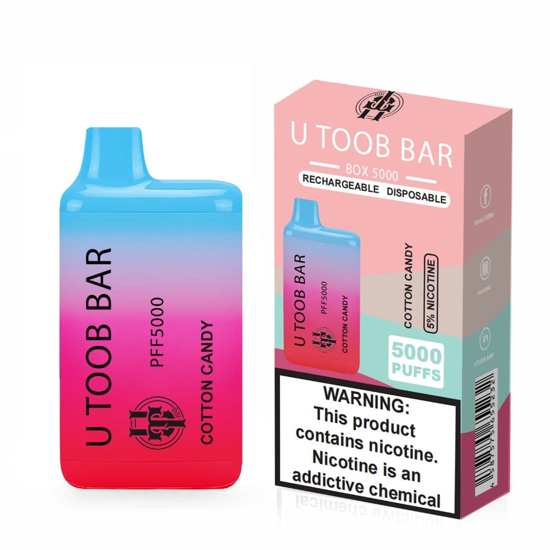 U TooB 100 Disposable Vape Cotton Candy U Toob Bar Disposable Vape (5%, 5000 Puffs)