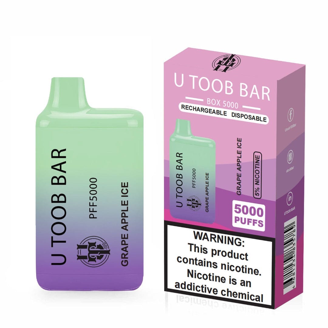 U TooB 100 Disposable Vape Grape Apple Ice U Toob Bar Disposable Vape (5%, 5000 Puffs)