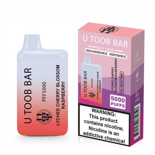 U TooB 100 Disposable Vape Lychee Cherry Blossom Raspberry U Toob Bar Disposable Vape (5%, 5000 Puffs)
