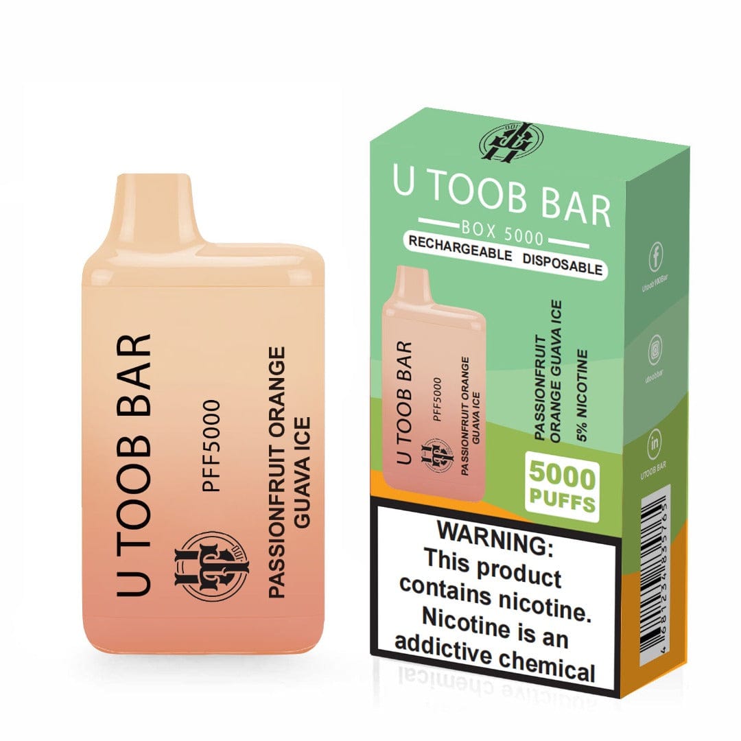 U TooB 100 Disposable Vape Passionfruit Orange Guava Ice U Toob Bar Disposable Vape (5%, 5000 Puffs)