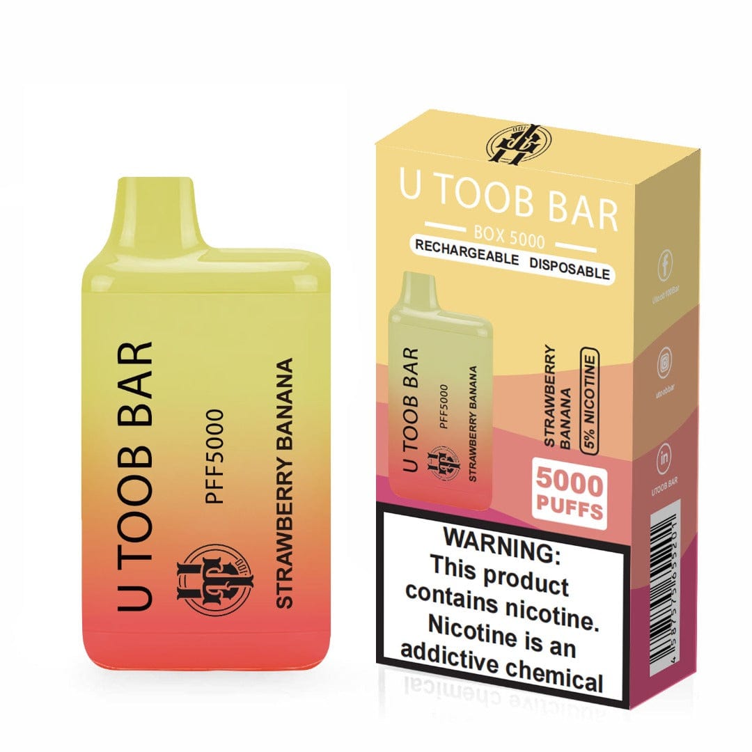 U TooB 100 Disposable Vape Strawberry Banana U Toob Bar Disposable Vape (5%, 5000 Puffs)