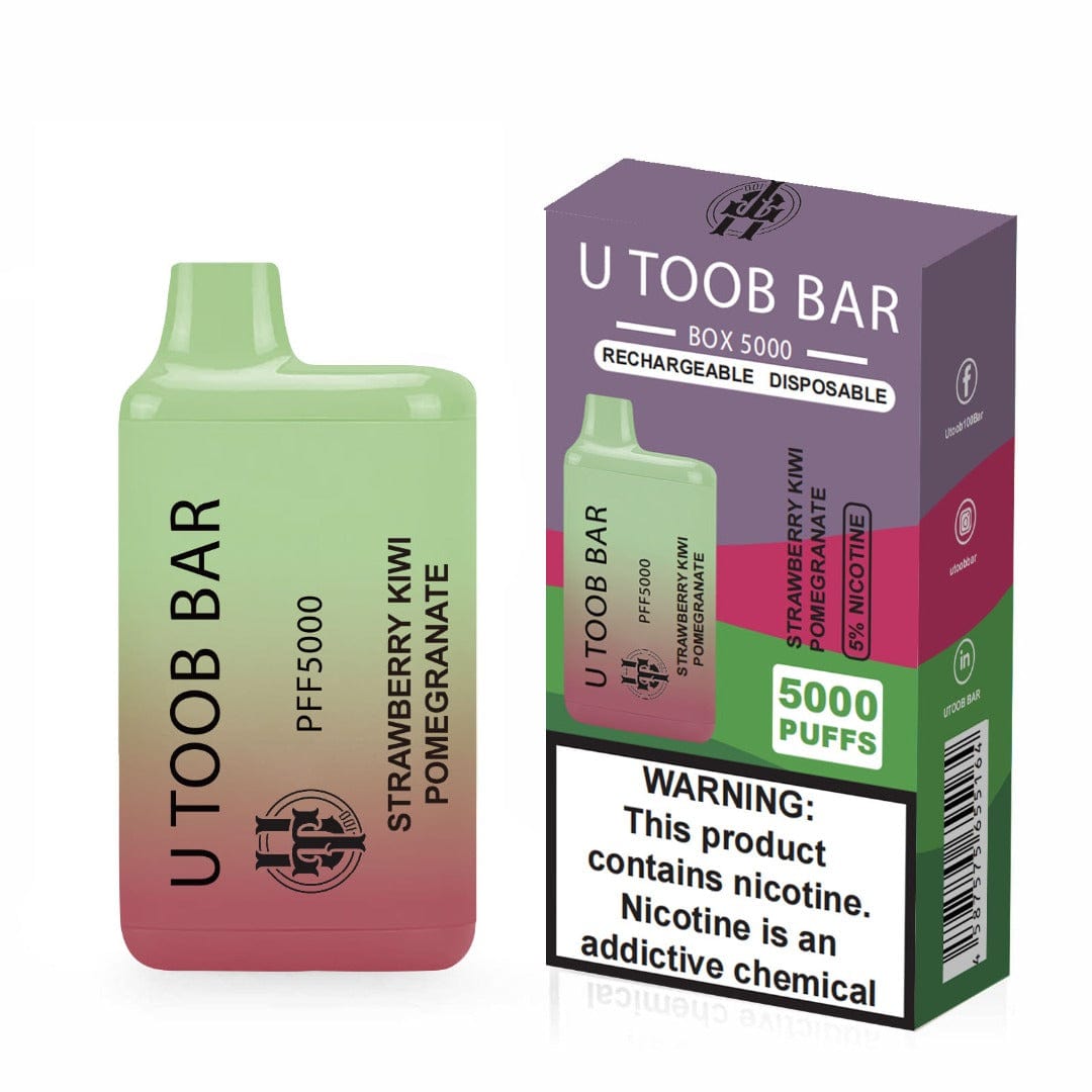 U TooB 100 Disposable Vape Strawberry Kiwi Pomegranate U Toob Bar Disposable Vape (5%, 5000 Puffs)