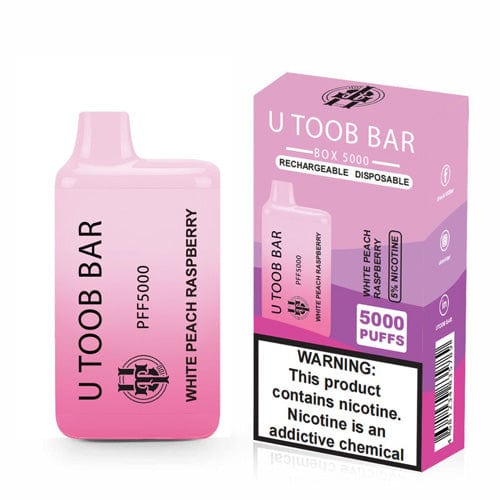 U TooB 100 Disposable Vape White Peach Raspberry U Toob Bar Disposable Vape (5%, 5000 Puffs)