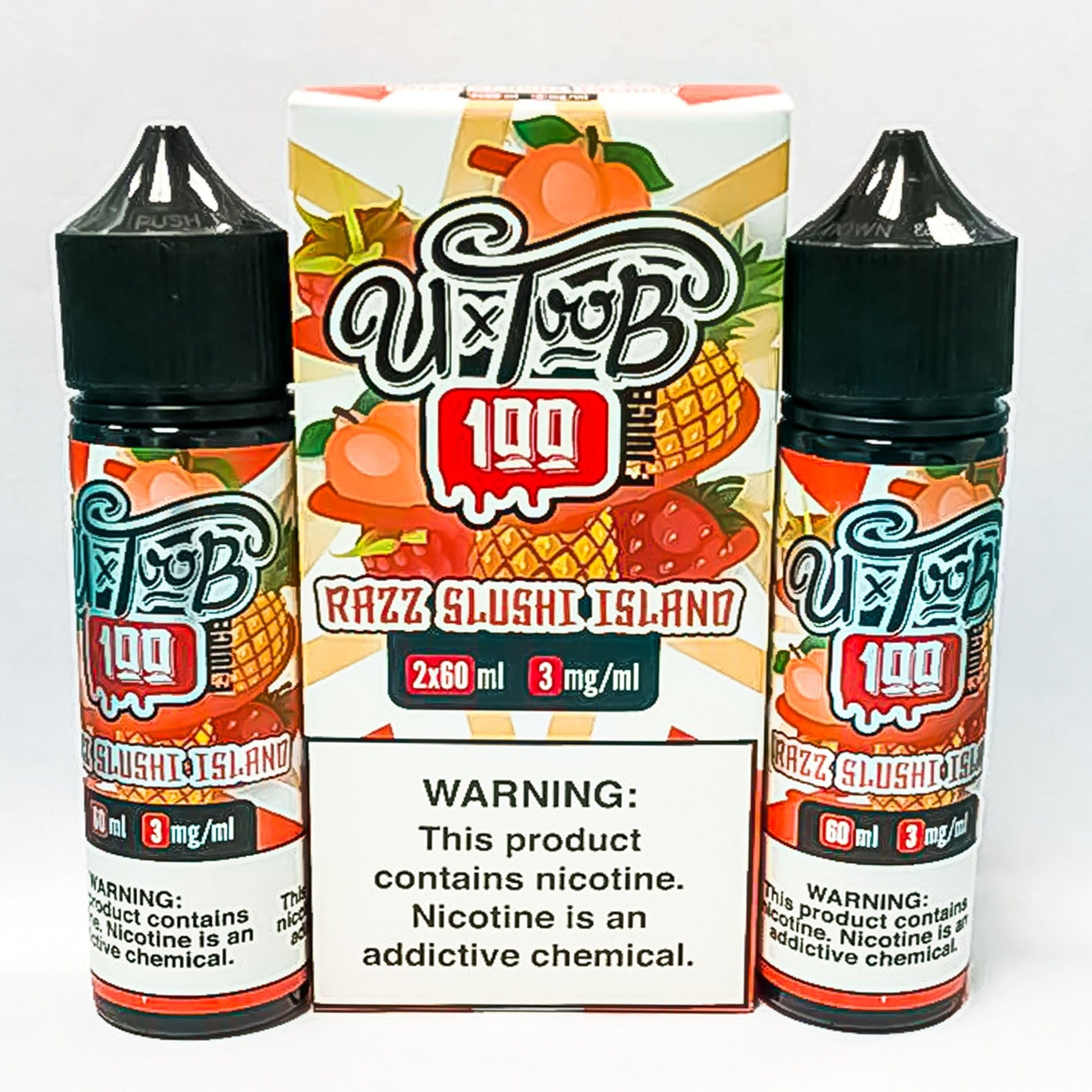 U TooB 100 Juice U TooB 100 Razz Slushi Island 2x 60ml (120ml) Vape Juice