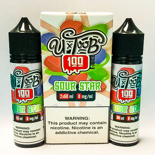 U TooB 100 Juice U TooB 100 Sour Star 2x 60ml (120ml) Vape Juice