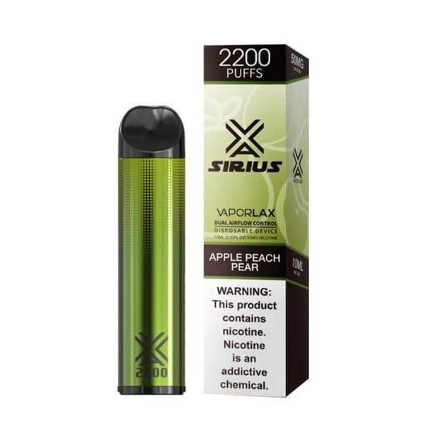 Vaporlax Disposable Vape Apple Peach Pear Vaporlax Sirius Disposable Vape